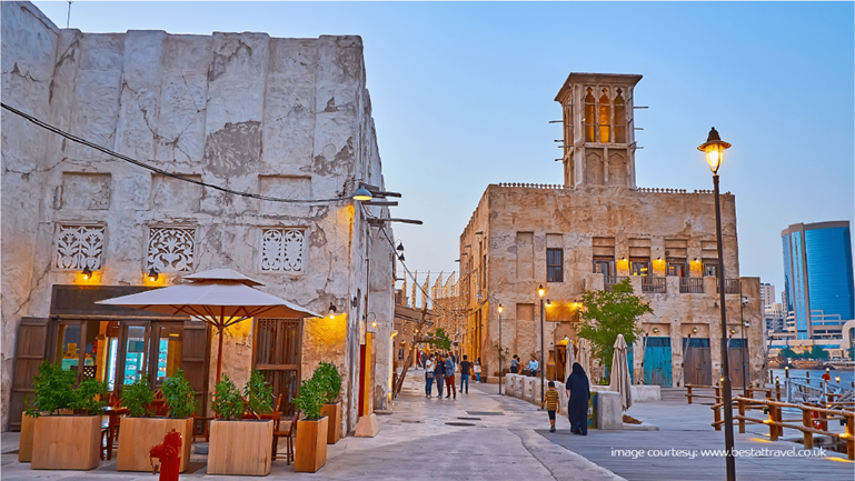 Charming alleys of Al Fahidi, one of Dubai’s most Instagrammable places.