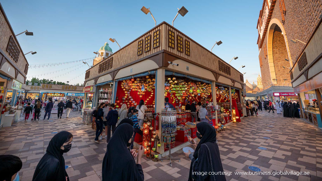 Visitors exploring Global Village's top street eats in UAE.