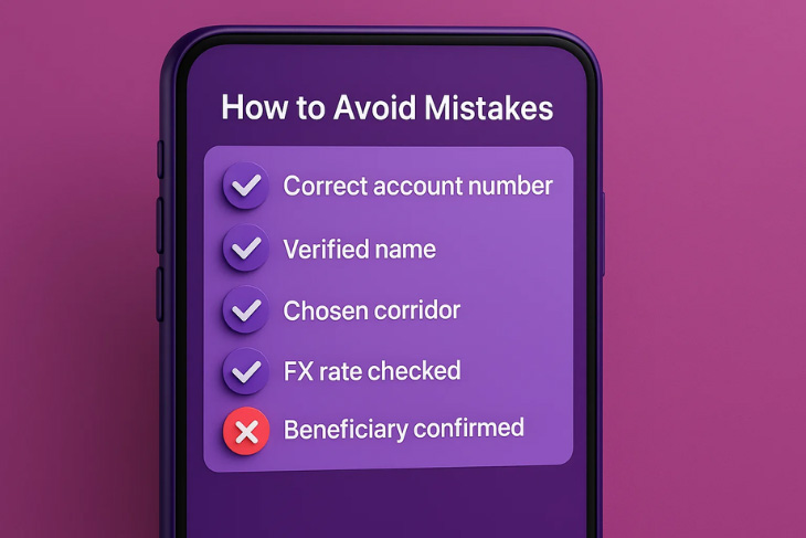 avoid money transfer errors