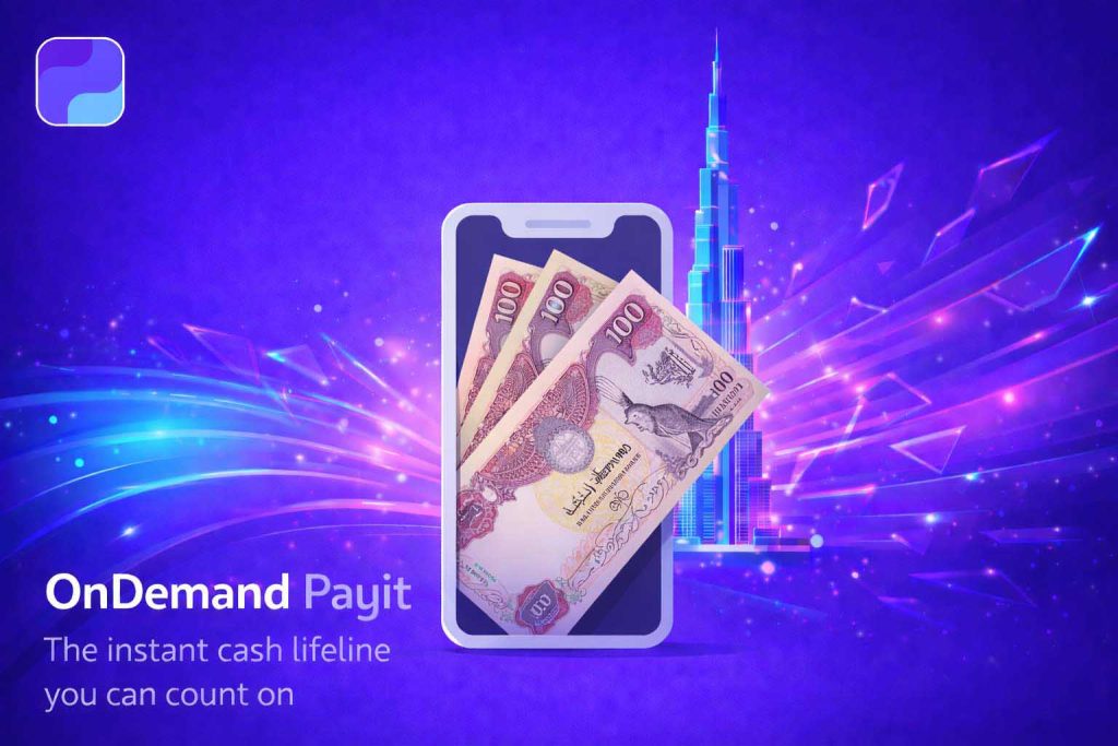 Mobile app showing quick emergency cash support with Payit OnDemand